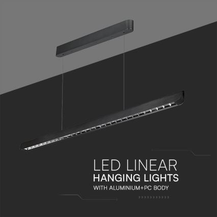 Світлодіодна підвісна люстра LED/36W/230V 3000/4000/6400K чорний