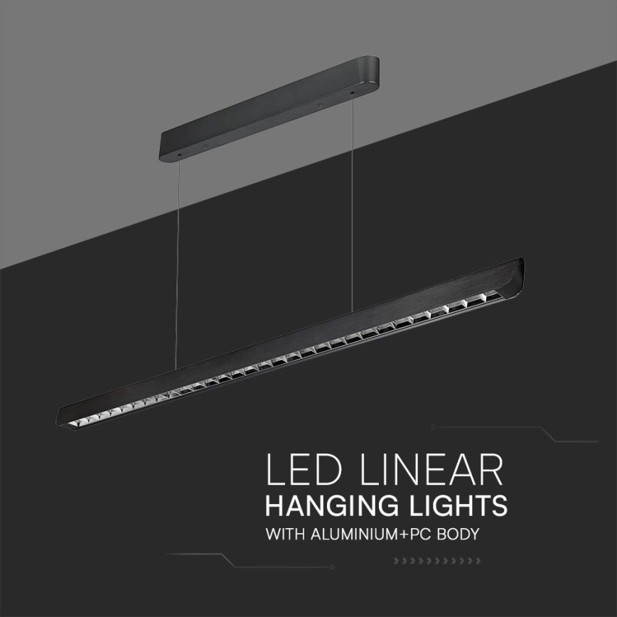 Світлодіодна підвісна люстра LED/36W/230V 3000/4000/6400K чорний