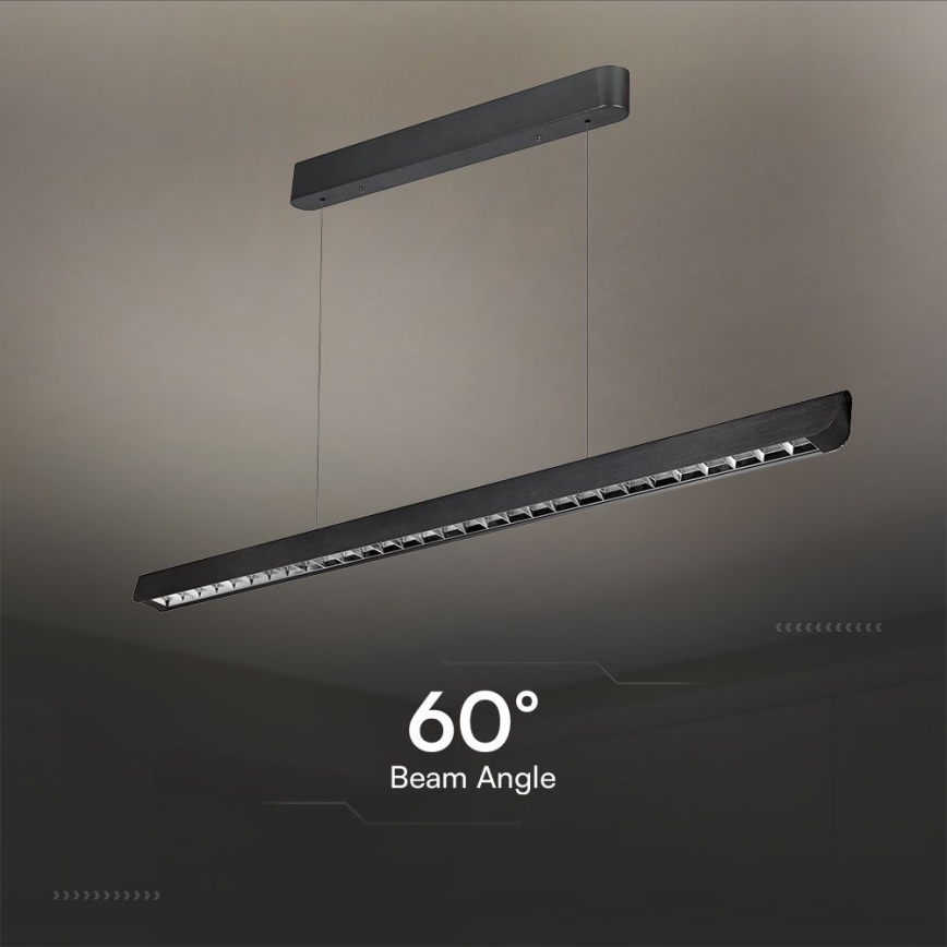 Світлодіодна підвісна люстра LED/36W/230V 3000/4000/6400K чорний
