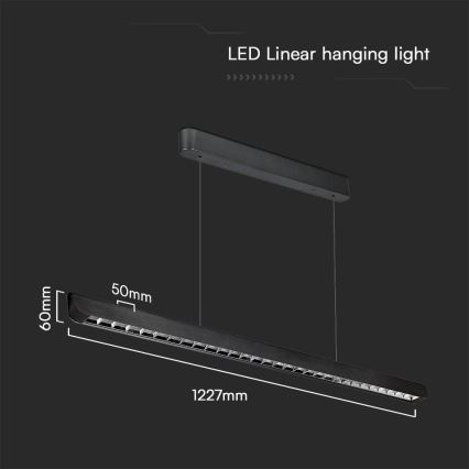 Світлодіодна підвісна люстра LED/36W/230V 3000/4000/6400K чорний