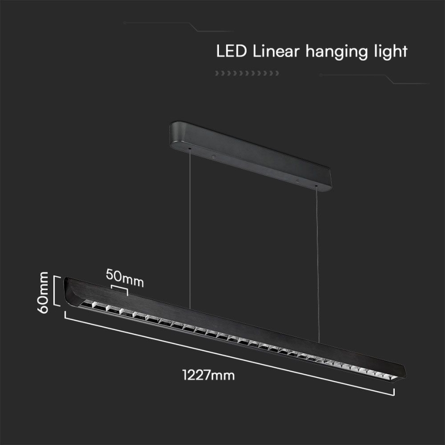 Світлодіодна підвісна люстра LED/36W/230V 3000/4000/6400K чорний