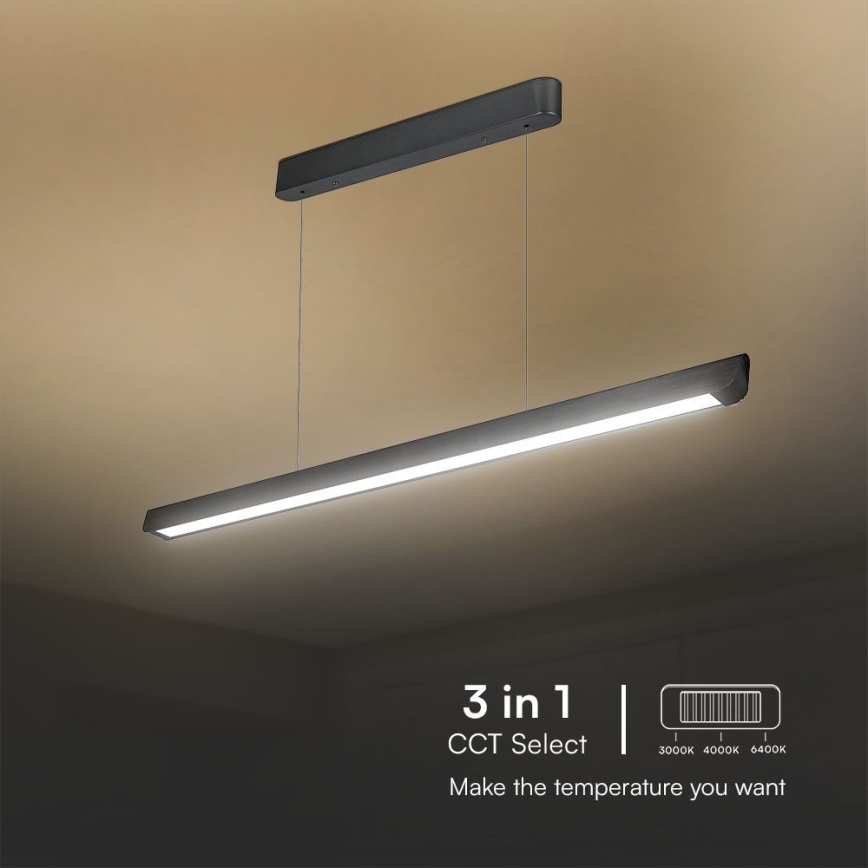 Світлодіодна підвісна люстра LED/36W/230V 3000/4000/6400K чорний