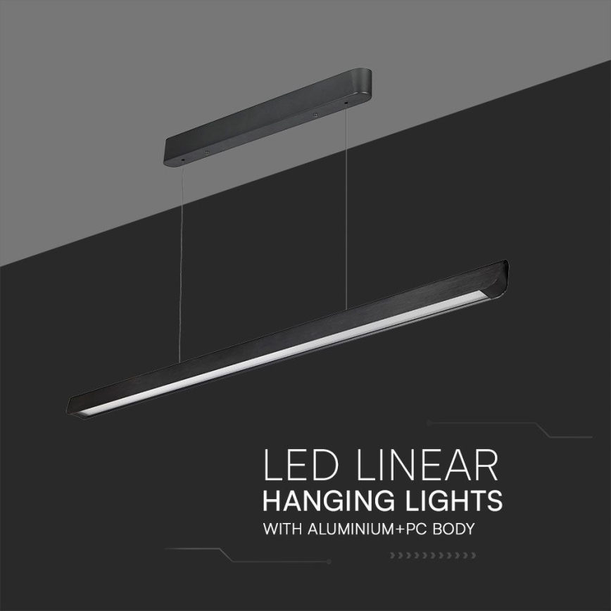 Світлодіодна підвісна люстра LED/36W/230V 3000/4000/6400K чорний