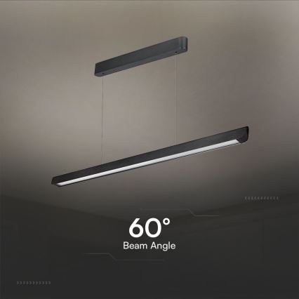 Світлодіодна підвісна люстра LED/36W/230V 3000/4000/6400K чорний