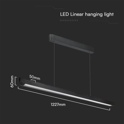 Світлодіодна підвісна люстра LED/36W/230V 3000/4000/6400K чорний