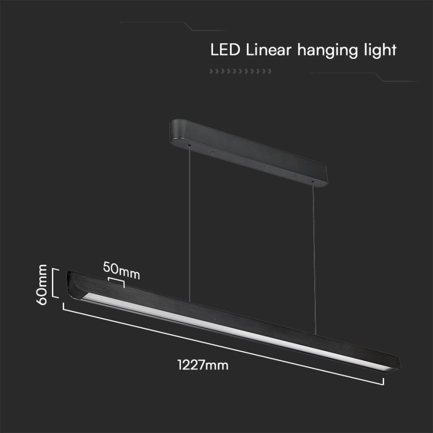 Світлодіодна підвісна люстра LED/36W/230V 3000/4000/6400K чорний