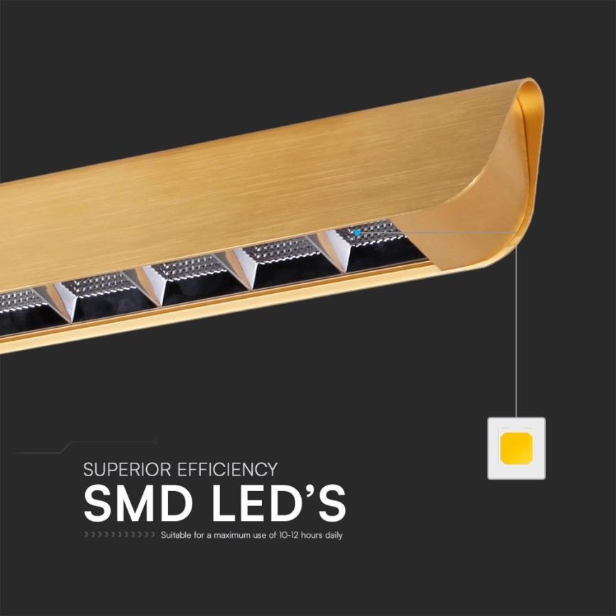 Світлодіодна підвісна люстра LED/36W/230V 3000/4000/6400K золотий
