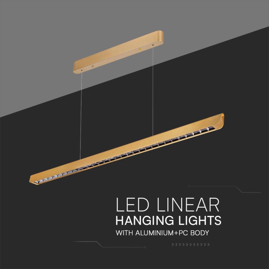 Світлодіодна підвісна люстра LED/36W/230V 3000/4000/6400K золотий