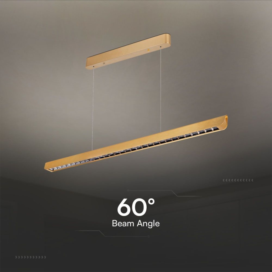 Світлодіодна підвісна люстра LED/36W/230V 3000/4000/6400K золотий