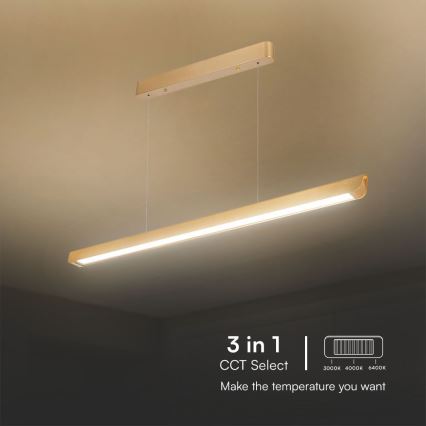 Світлодіодна підвісна люстра LED/36W/230V 3000/4000/6400K золотий