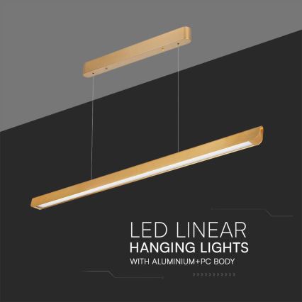 Світлодіодна підвісна люстра LED/36W/230V 3000/4000/6400K золотий