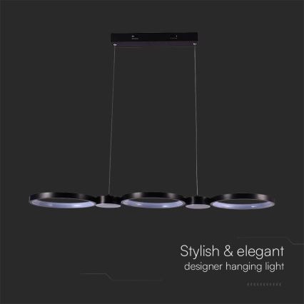 Світлодіодна підвісна люстра LED/38W/230V 4000K чорний