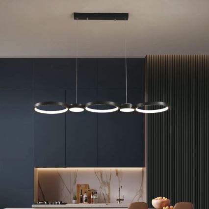 Світлодіодна підвісна люстра LED/38W/230V 4000K чорний