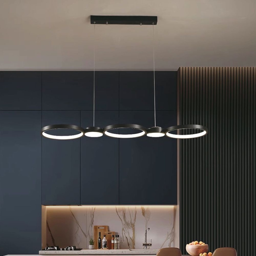 Світлодіодна підвісна люстра LED/38W/230V 4000K чорний