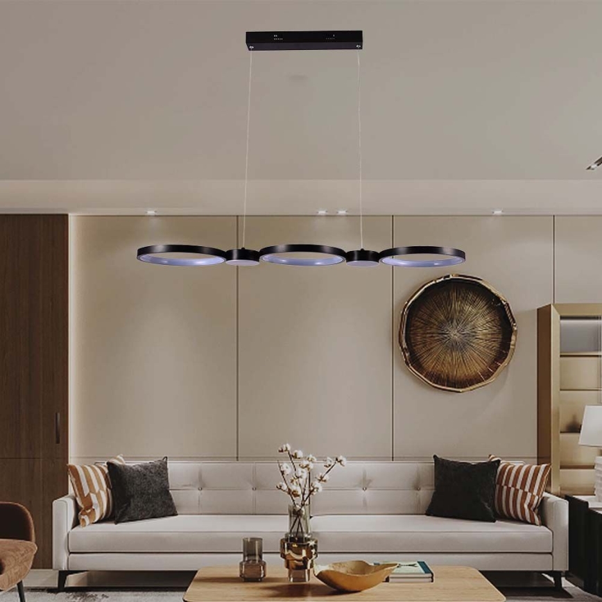 Світлодіодна підвісна люстра LED/38W/230V 4000K чорний