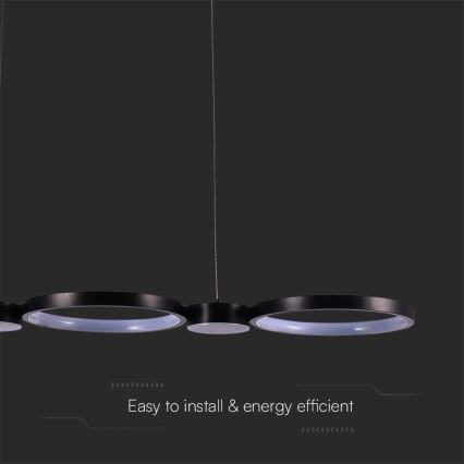 Світлодіодна підвісна люстра LED/38W/230V 4000K чорний