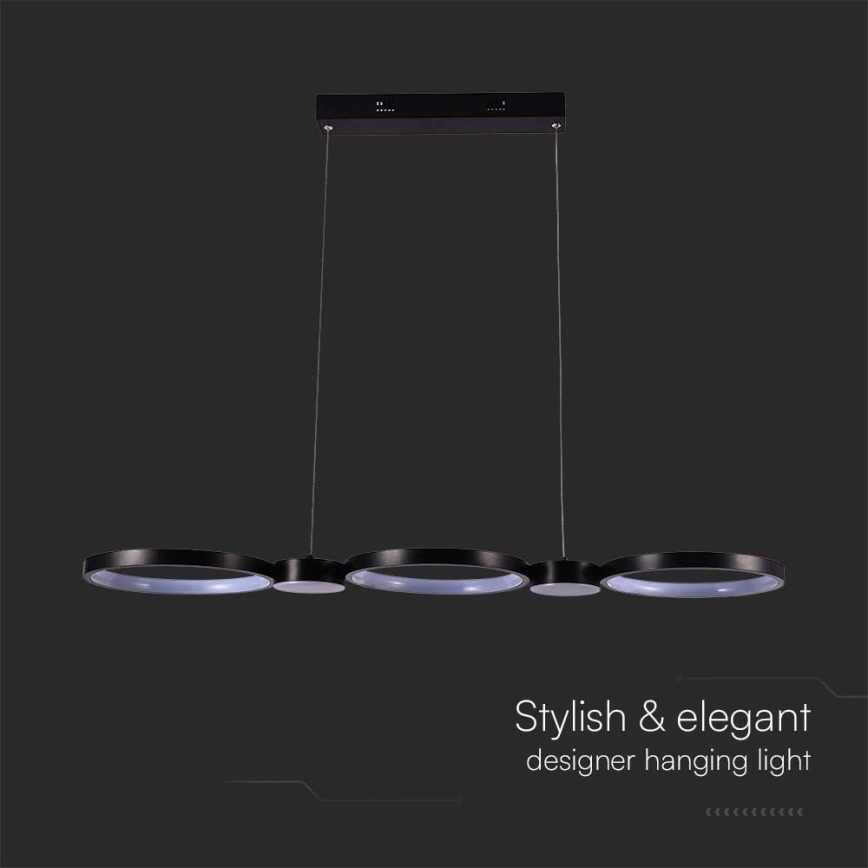 Світлодіодна підвісна люстра LED/38W/230V 4000K чорний