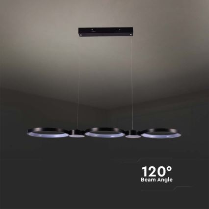Світлодіодна підвісна люстра LED/38W/230V 4000K чорний