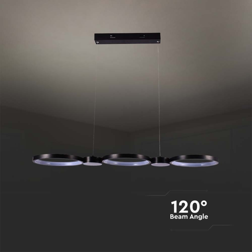 Світлодіодна підвісна люстра LED/38W/230V 4000K чорний