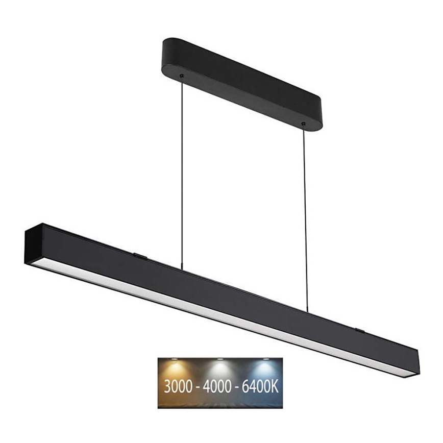 Світлодіодна підвісна люстра LED/40W/230V 3000/4000/6400K чорний