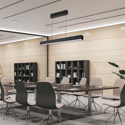 Світлодіодна підвісна люстра LED/40W/230V 3000/4000/6400K чорний