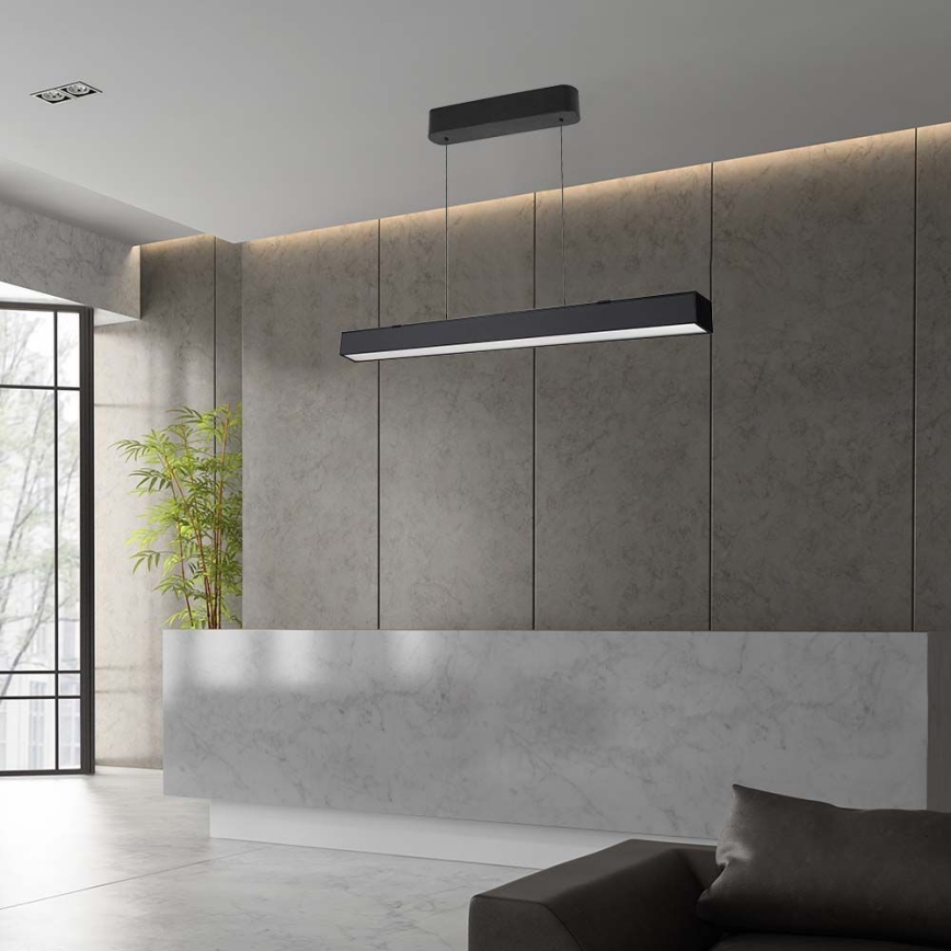 Світлодіодна підвісна люстра LED/40W/230V 3000/4000/6400K чорний