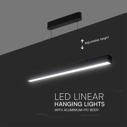Світлодіодна підвісна люстра LED/40W/230V 3000/4000/6400K чорний
