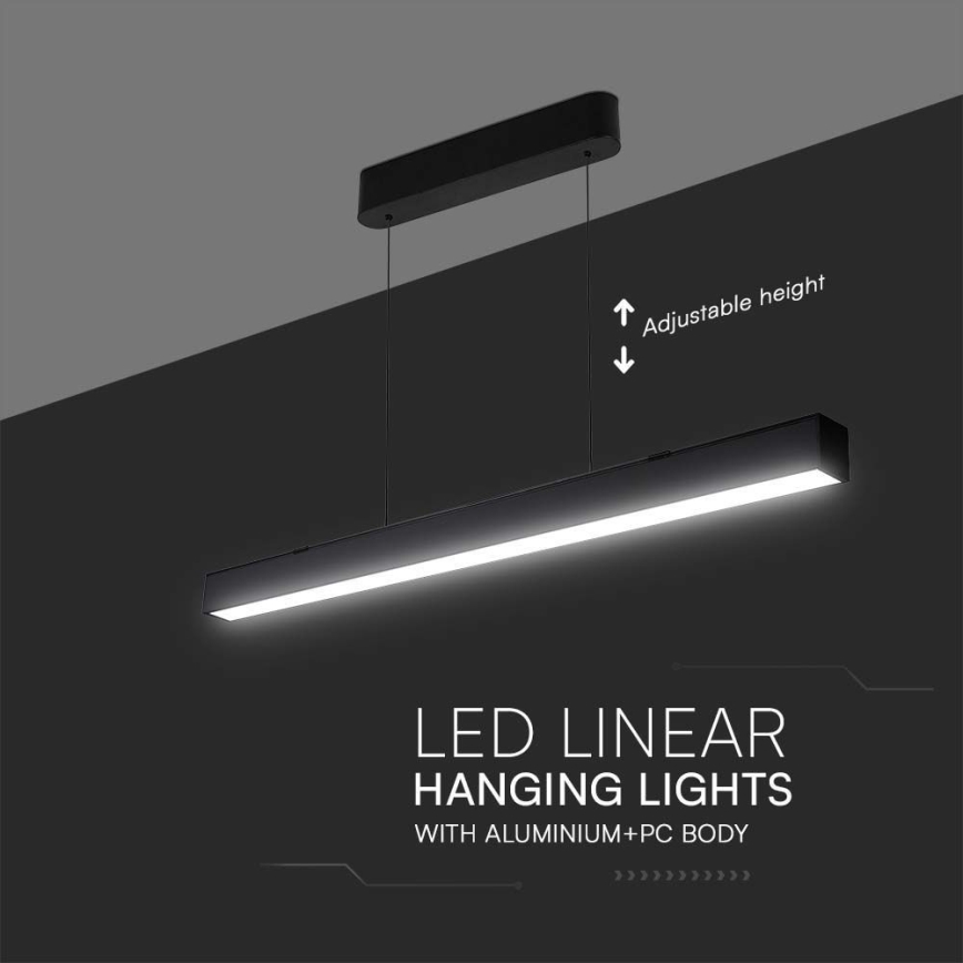 Світлодіодна підвісна люстра LED/40W/230V 3000/4000/6400K чорний