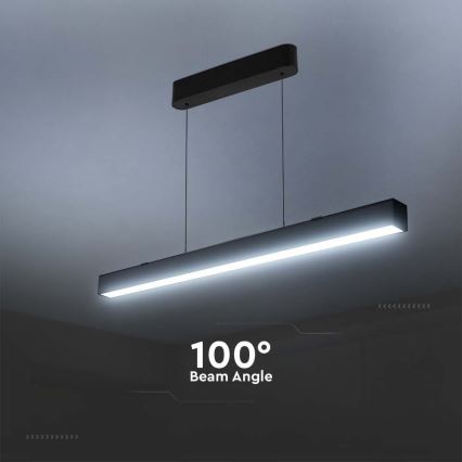 Світлодіодна підвісна люстра LED/40W/230V 3000/4000/6400K чорний