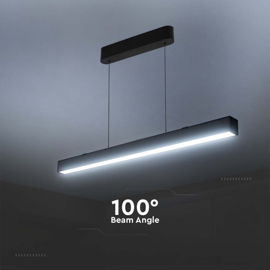 Світлодіодна підвісна люстра LED/40W/230V 3000/4000/6400K чорний