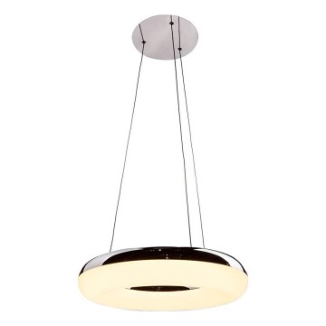 Світлодіодна підвісна люстра LED/40W/230V 3000K діаметр 40 см глянцевий хром