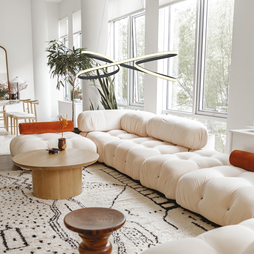 Світлодіодна підвісна люстра LED/40W/230V 4000K чорний