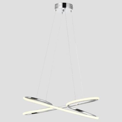 Світлодіодна підвісна люстра LED/40W/230V 4000K глянцевий хром