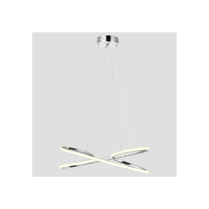 Світлодіодна підвісна люстра LED/40W/230V 4000K глянцевий хром