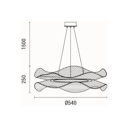 Світлодіодна підвісна люстра LED/48W/230V 3000K