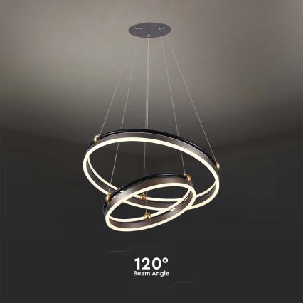 Світлодіодна підвісна люстра LED/50W/230V 3000K діаметр 62 см коричневий
