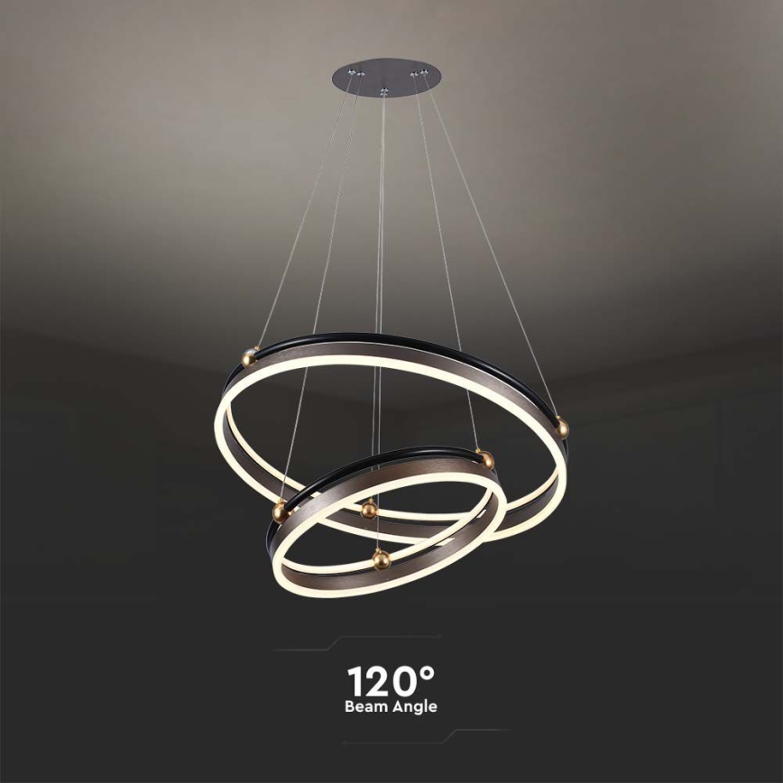 Світлодіодна підвісна люстра LED/50W/230V 3000K діаметр 62 см коричневий