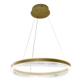 Світлодіодна підвісна люстра LED/52W/230V діаметр 60 см золотий