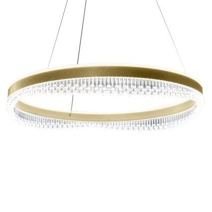 Світлодіодна підвісна люстра LED/52W/230V діаметр 60 см золотий