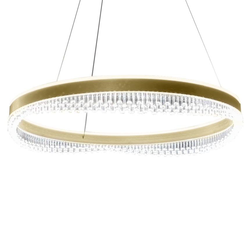 Світлодіодна підвісна люстра LED/52W/230V діаметр 60 см золотий