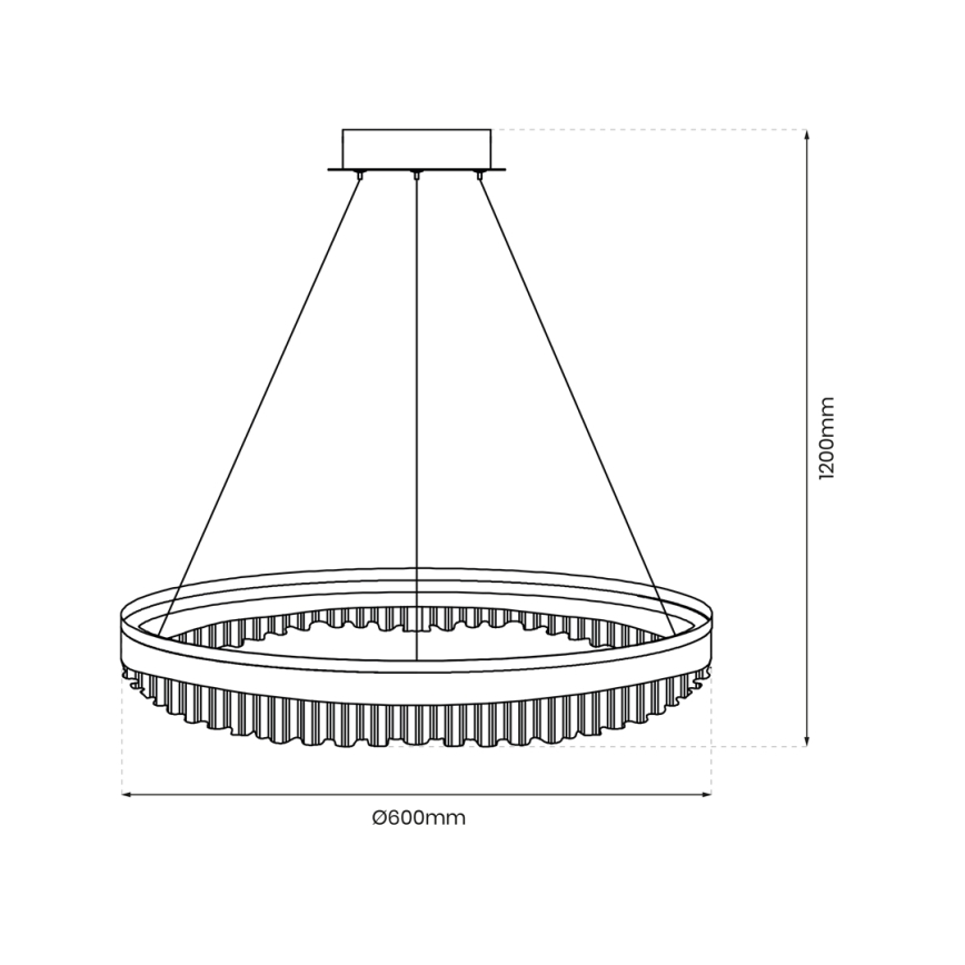 Світлодіодна підвісна люстра LED/52W/230V діаметр 60 см золотий