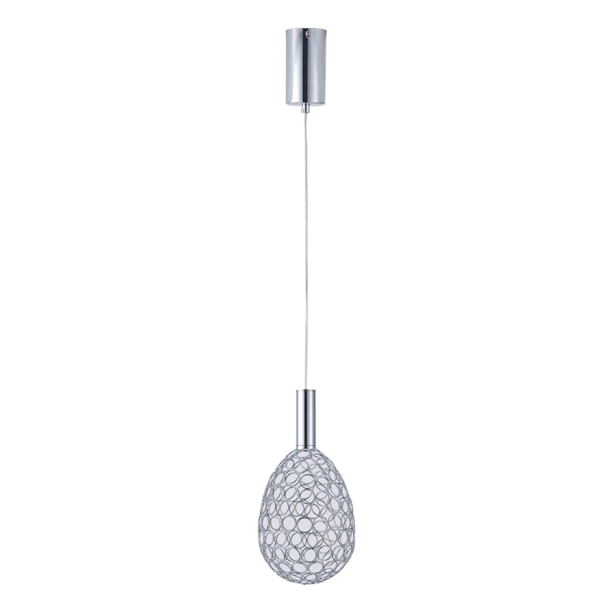 Світлодіодна підвісна люстра LED/6,3W/230V 3000K глянцевий хром діаметр 14 см