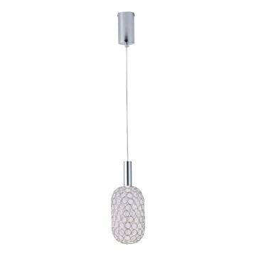 Світлодіодна підвісна люстра LED/6,3W/230V 3000K глянцевий хром діаметр 20 см