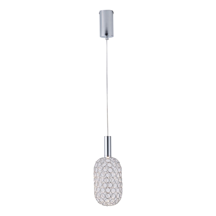 Світлодіодна підвісна люстра LED/6,3W/230V 3000K глянцевий хром діаметр 20 см