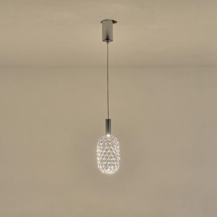 Світлодіодна підвісна люстра LED/6,3W/230V 3000K глянцевий хром діаметр 20 см