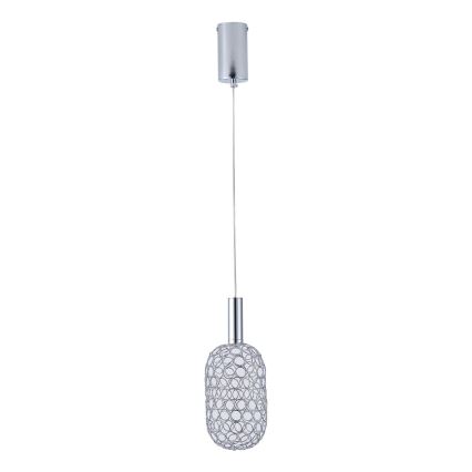 Світлодіодна підвісна люстра LED/6,3W/230V 3000K глянцевий хром діаметр 20 см