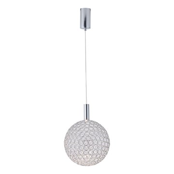Світлодіодна підвісна люстра LED/6,3W/230V 3000K глянцевий хром діаметр 20 см