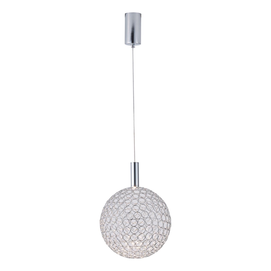 Світлодіодна підвісна люстра LED/6,3W/230V 3000K глянцевий хром діаметр 20 см