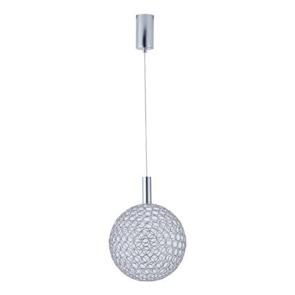 Світлодіодна підвісна люстра LED/6,3W/230V 3000K глянцевий хром діаметр 20 см