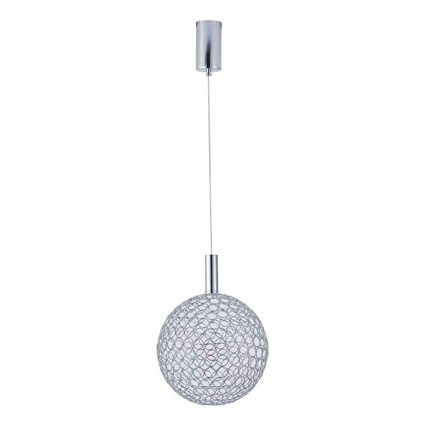 Світлодіодна підвісна люстра LED/6,3W/230V 3000K глянцевий хром діаметр 20 см